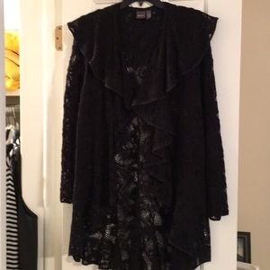 Muse!  Lacy crochet long cardigan